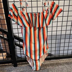 Albion Fit medium off-the-shoulder one piece swimsuit